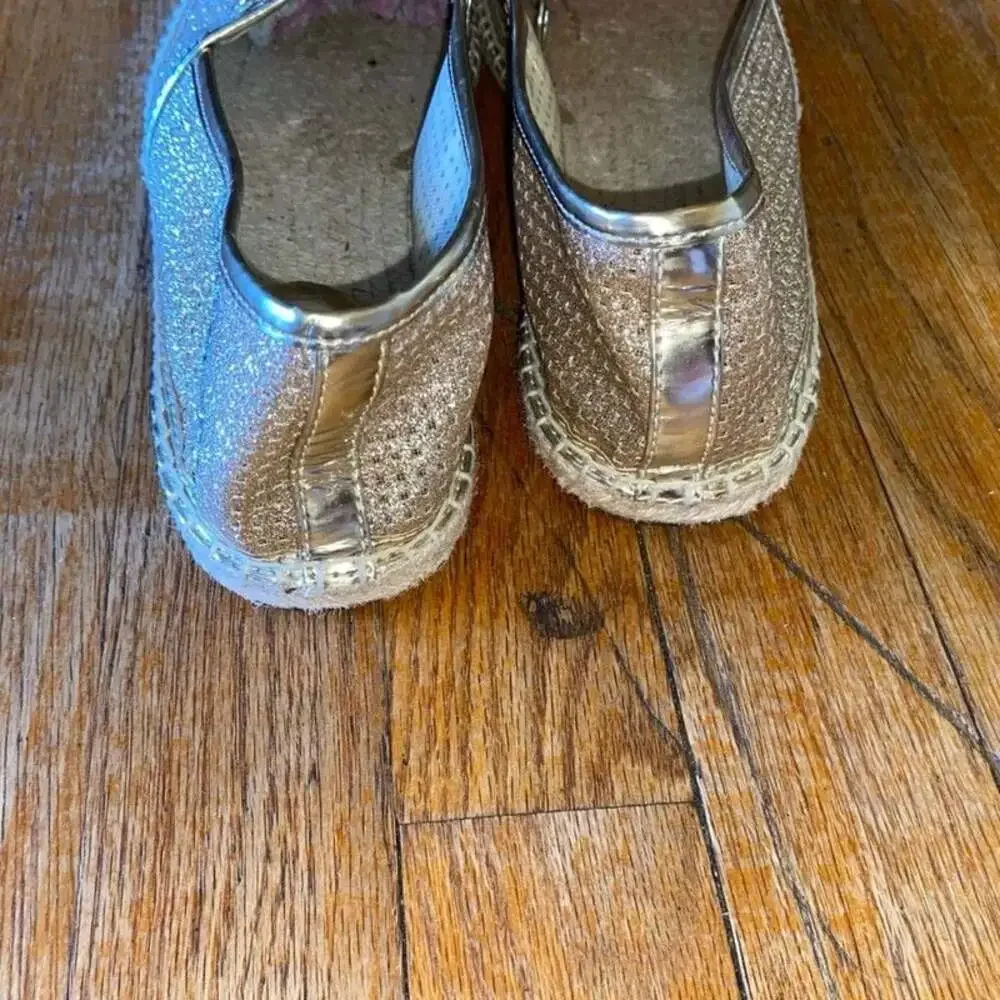 Michael Kors 10M Kendrick Glitter Mesh Espadrille Flats